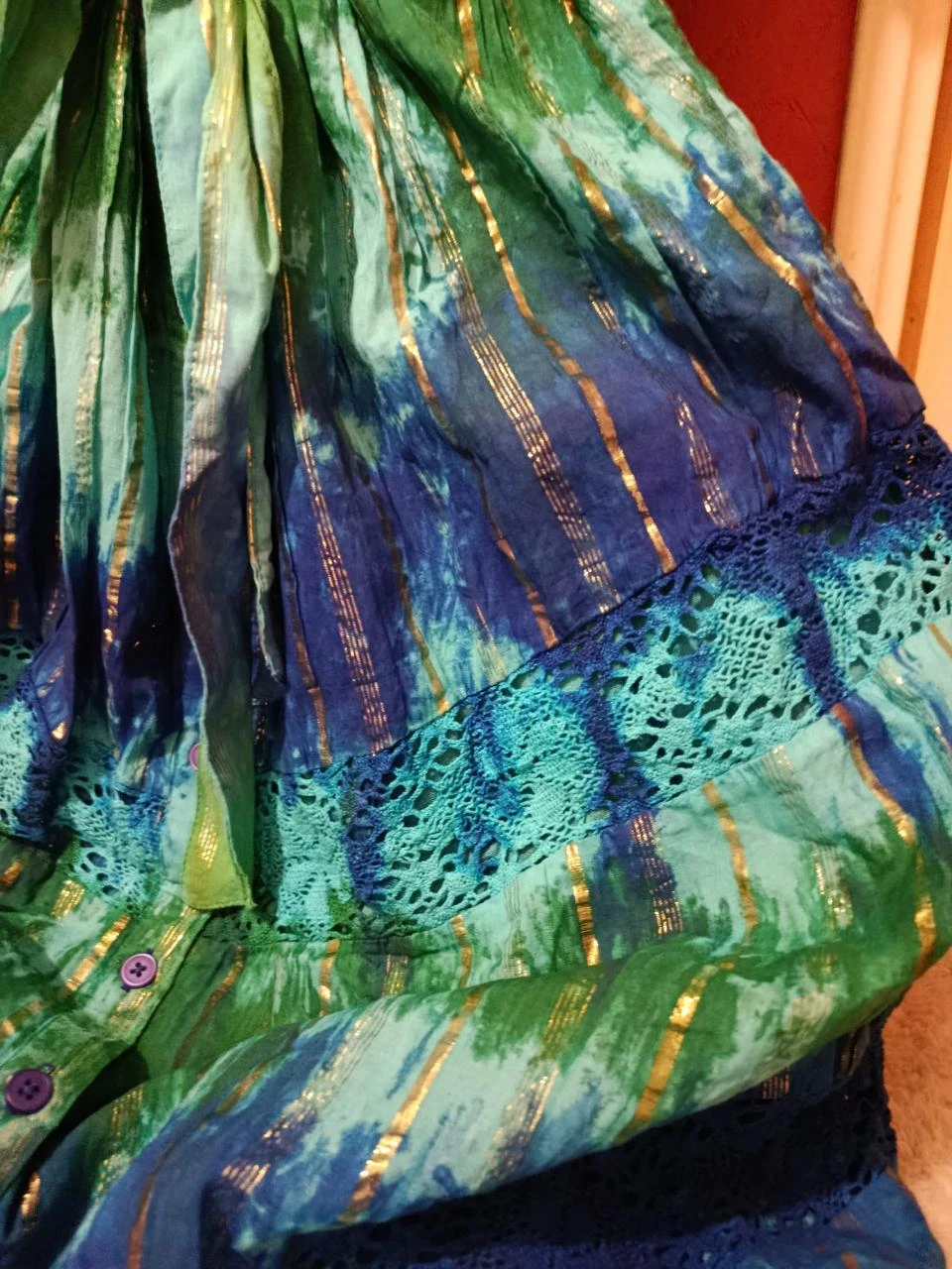 vestido longo NJ Couture - Inspiração sari indiano Bollywood - P/M – photo 8